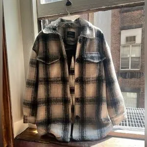 Mens Jackets Bershka Flannel Jacket Bershka Overshirt In Black